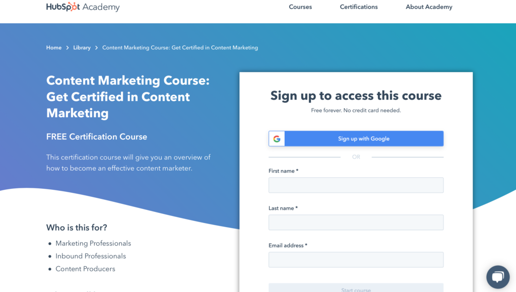 HubSpot: Content Marketing Course
