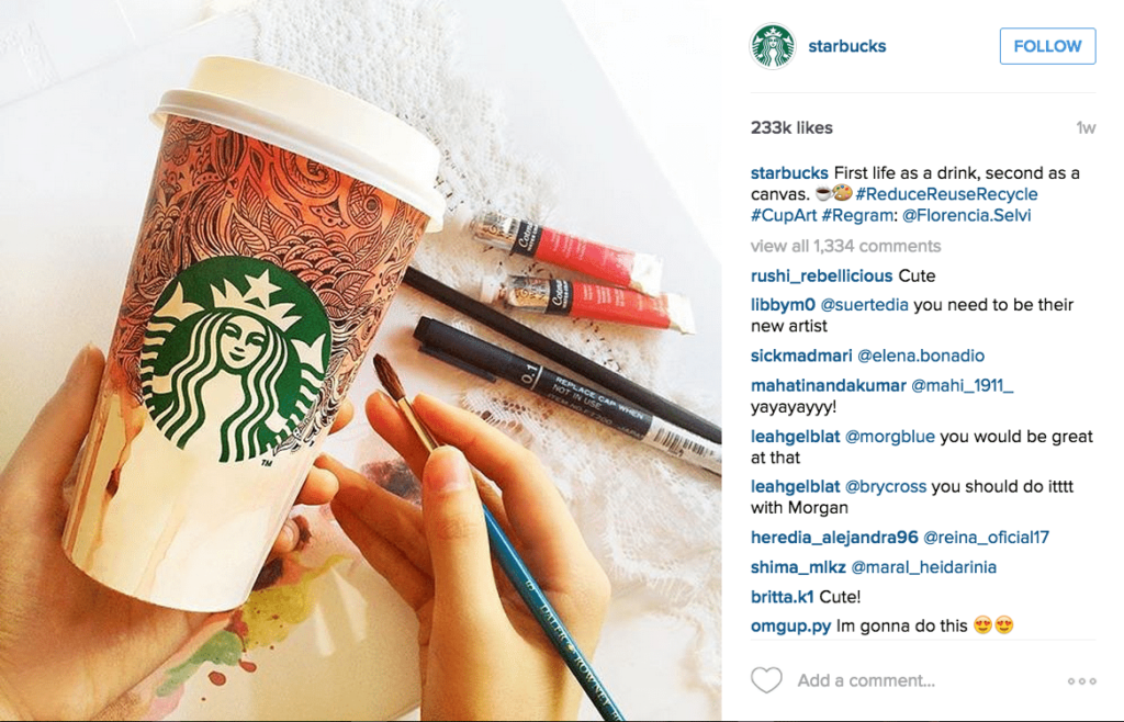 User-generated content marketing Starbucks White Cup Contest